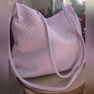 Textured Pastel Purple Shoulder Bag with Dual Straps
